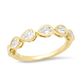 14K YG Pear Shaped Diamond 1/2 Eternity Ring