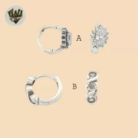 (2-4171) 925 Sterling Silver - Zircon Huggies.