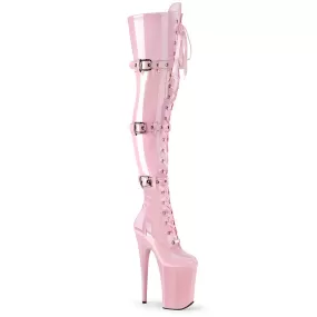 9 Inch Heel INFINITY-3028 Baby Pink Stretch Patent