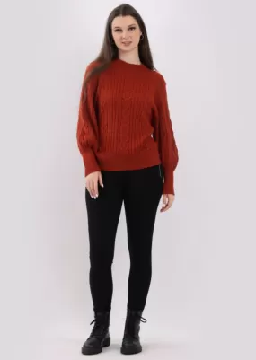 Anne   Kate Italian Plain Cable Knit Ribbed Lagenlook Top