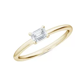 AUTRE - 14K Yellow Gold 0.25ct Lab Grown Emerald Cut Diamond Solitaire Ring