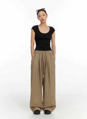 Banded Wide Leg Trousers IL409