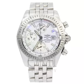 BREITLING CHRONOMAT EVOLUTION A13356 44MM WHITE DIAL WITH STAINLESS STEEL BRACELET