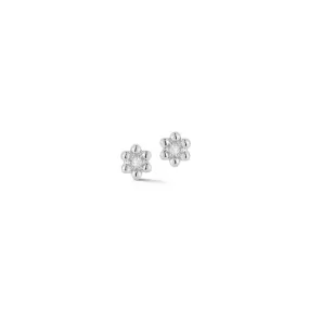 Dana Rebecca Designs - Poppy Rae - Pebble Flower Studs with Diamonds, White Gold