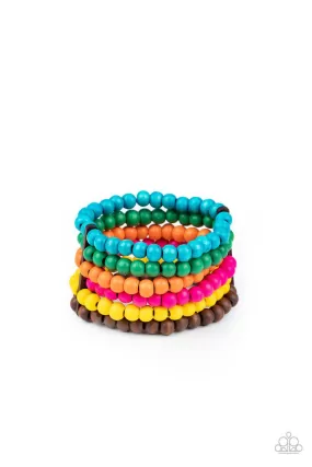 Diving in Maldives Multi Wood Bracelet - Paparazzi Accessories