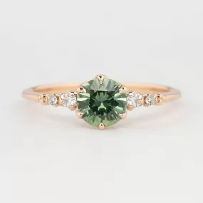 Estel Fleur Ring - 0.88ct Light Green Montana Sapphire Ring, 14k Rose Gold (One of a kind)