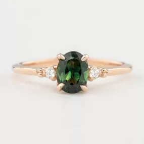 Estel Ring - 1.06ct Green Queensland Sapphire, 14k Rose Gold (One of a kind)