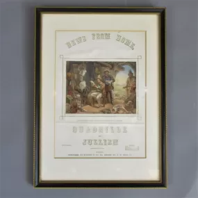 Framed Mid Victorian Oil Print Sheet Music Antique c1851