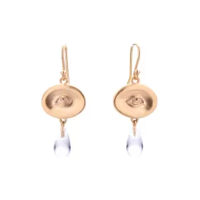 Gabriella Kiss 10k Small Eye & Crystal Drop Earrings