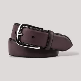 LUMEN - Burgundy Vegan Belt - Silver