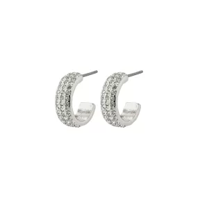 Matylda Silver Plated Crystal Hoops