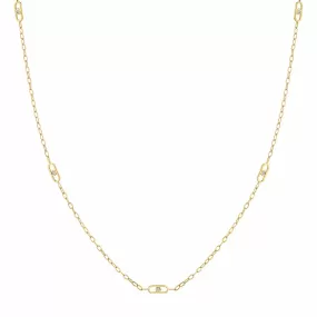 Michael M 14k Yellow Gold Link Stations 24 Diamond Necklace