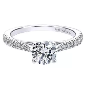 Mounting Only, Thin Diamond Band Engagement Ring