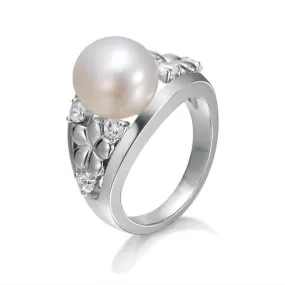 Pearl Plumeria Ring