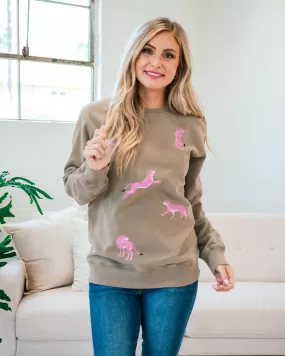 Pink Cheetah Sweatshirt - Mocha