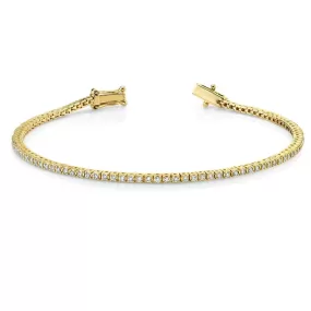 Small 14K Gold and Diamond Tennis Bracelet