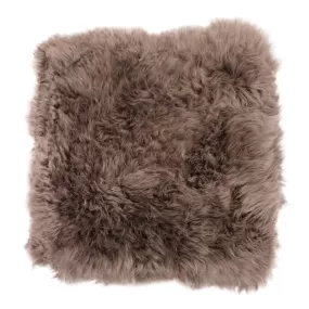 Taupe Brown Square Sheepskin Chair Mats - Australian Merino Sheepskin Seat Mats (50 x 50cm)