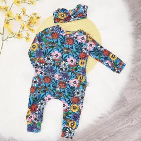 Wildflowers Long Leg Popper Romper | Floral Outfit