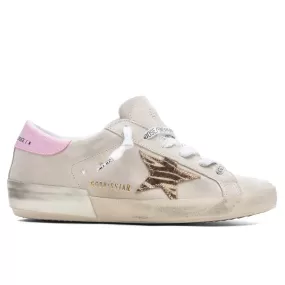 Women's Super Star Suede Upper Zebra Printed Star - Seed Pearl/Butter Brown Zebra/Orchid Pink